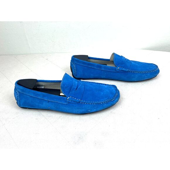Eredi Pisano Blue Suede Driving Loafer Slip On Shoes   Mens Size EU44 US 11 - Picture 3 of 9